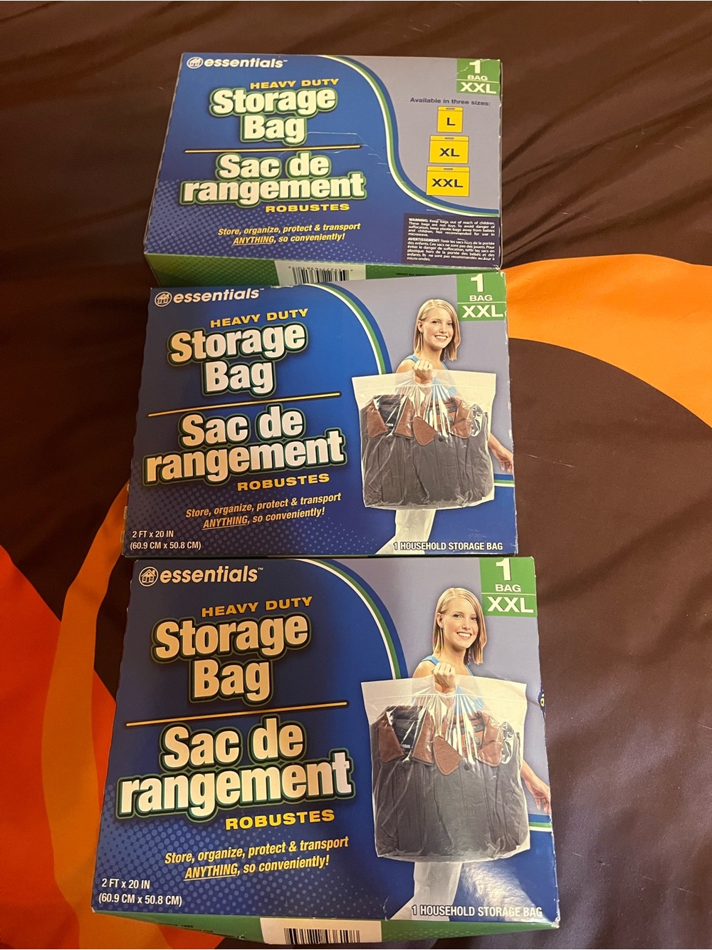 Essentials Heavy Duty Storage Bags - Blue Packaging (set of 3)